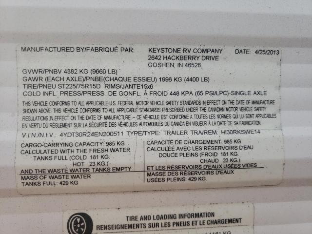 4YDT30R24EN200511 - 2014 KEYSTONE SPRINTER TWO TONE photo 10