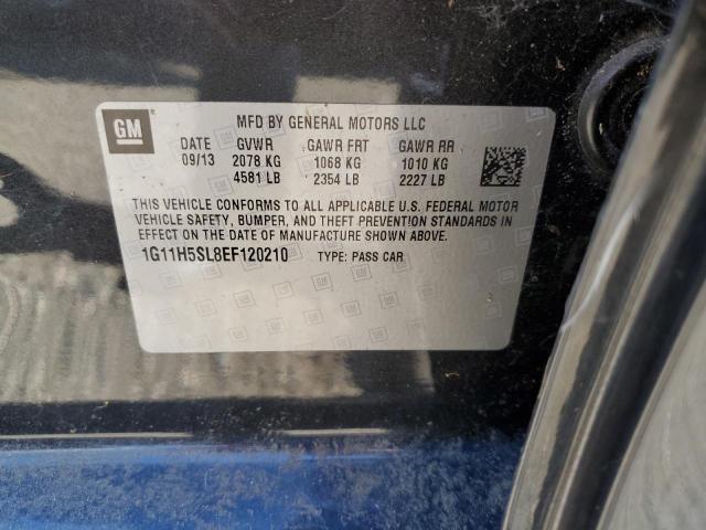 1G11H5SL8EF120210 - 2014 CHEVROLET MALIBU LTZ გრაფიტი ფოტო 10