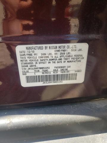 JN1AJ0HR7BM852252 - 2011 INFINITI EX35 BASE MAROON photo 10