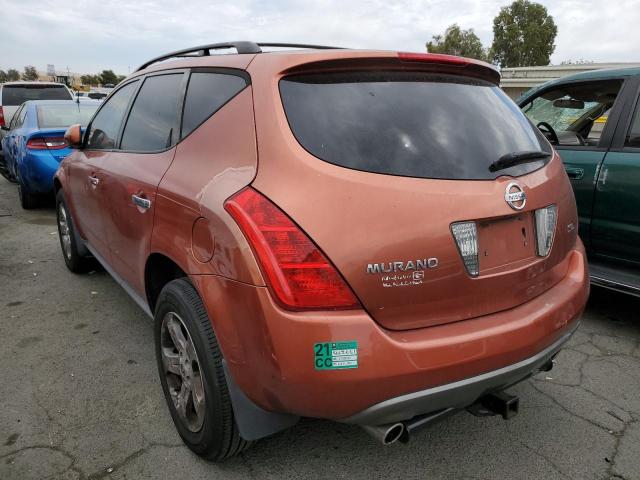 JN8AZ08T95W309466 - 2005 NISSAN MURANO SL ORANGE photo 3