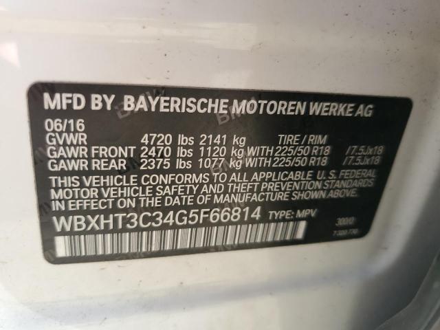 WBXHT3C34G5F66814 - 2016 BMW X1 XDRIVE28I  photo 10