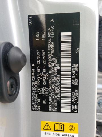 JTJBARBZXK2192893 - 2019 LEXUS NX 300 BAS 银色 照片 10