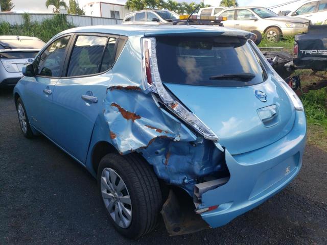 1N4AZ0CP5FC327235 - 2015 NISSAN LEAF S BLUE photo 3