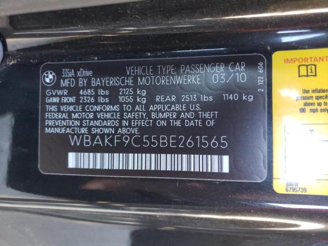 WBAKF9C55BE261565 - 2011 BMW 335 XI BLACK photo 10