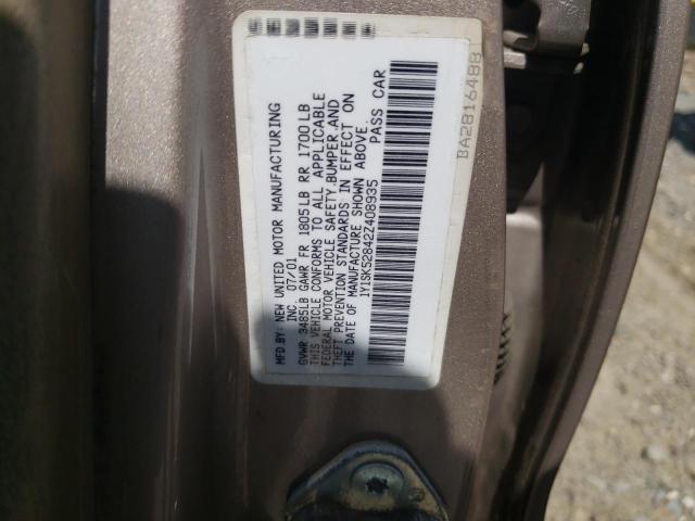 1Y1SK52842Z408935 - 2002 CHEVROLET GEO PRIZM ბეჟი ფოტო 10