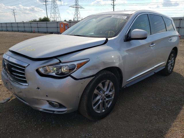 5N1AL0MM3DC325721 - 2013 INFINITI JX35 SILVER photo 2