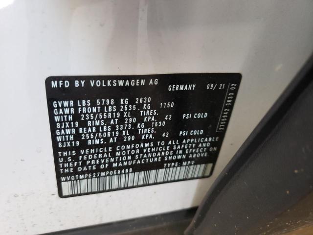 WVGTMPE27MP058488 - 2021 VOLKSWAGEN ID.4 PRO S თეთრი ფოტო 10