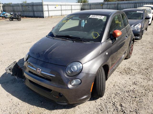 3C3CFFGE1ET175985 - 2014 FIAT 500 ELECTR GRAY photo 2