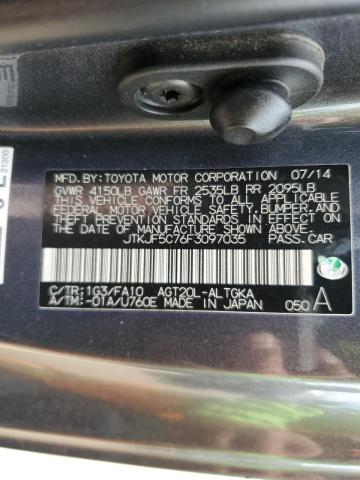 JTKJF5C76F3097035 - 2015 TOYOTA SCION TC CHARCOAL photo 10