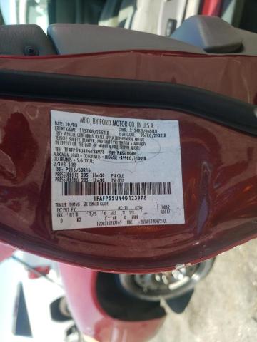 1FAFP55U44G123978 - 2004 FORD TAURUS SES RED photo 10