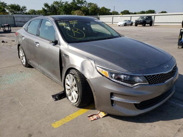 5XXGU4L37JG257995 - 2018 KIA OPTIMA EX GRAY photo 1