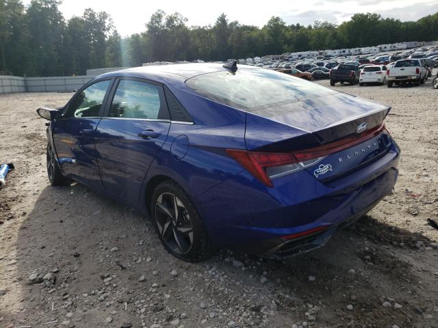 5NPLP4AG6MH024999 - 2021 HYUNDAI ELANTRA LI BLUE photo 3