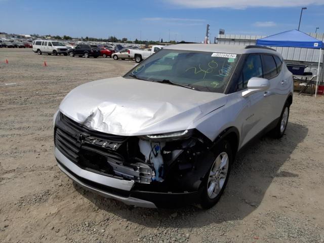 3GNKBCRSXLS563506 - 2020 CHEVROLET BLAZER 2LT SILVER photo 2