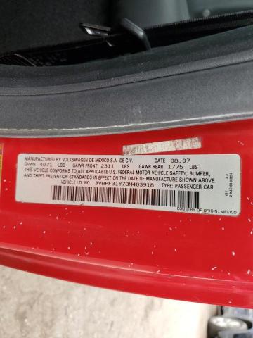 3VWPF31Y78M403918 - 2008 VOLKSWAGEN NEW BEETLE 红色 照片 10