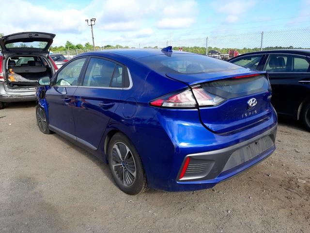 KMHC75LD8LU226347 - 2020 HYUNDAI IONIQ SEL BLUE photo 3