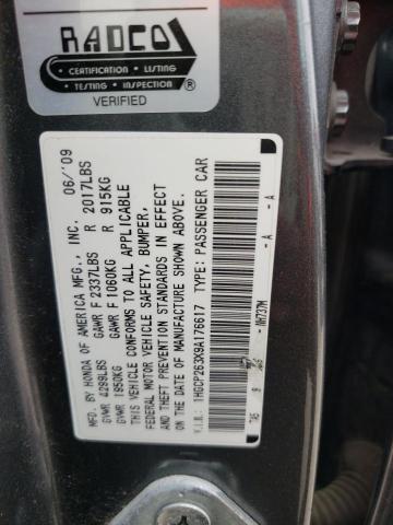 1HGCP263X9A176617 - 2009 HONDA ACCORD LX  photo 10