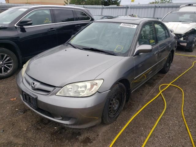 2HGES16815H023164 - 2005 HONDA CIVIC EX GRAY photo 2