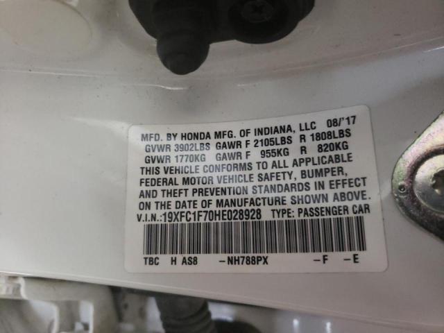 19XFC1F70HE028928 - 2017 HONDA CIVIC EXL Ağ foto 10
