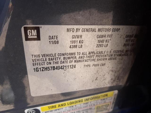 1G1ZH57B494211124 - 2009 CHEVROLET MALIBU 1LT  照片 10