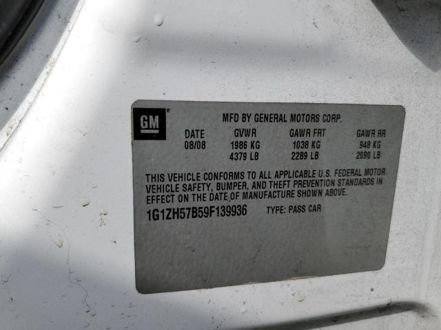 1G1ZH57B59F139936 - 2009 CHEVROLET MALIBU 1LT 白色 照片 10