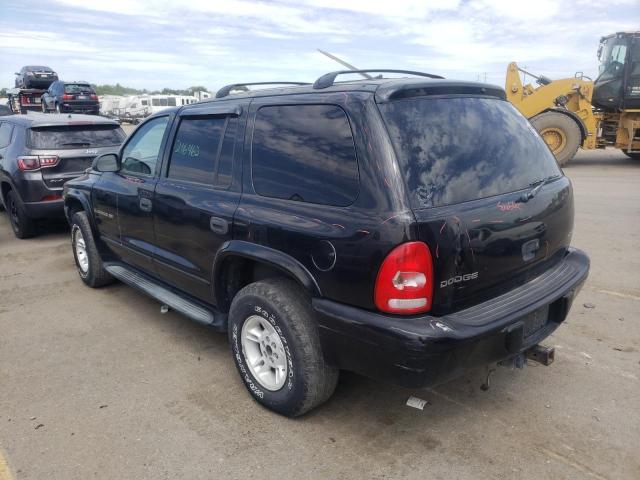 1B4HS28Z1YF169641 - 2000 DODGE DURANGO BLACK photo 3