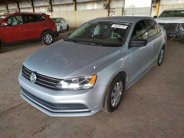 3VW2K7AJ1FM339971 - 2015 VOLKSWAGEN JETTA BASE ვერცხლისფერი ფოტო 2