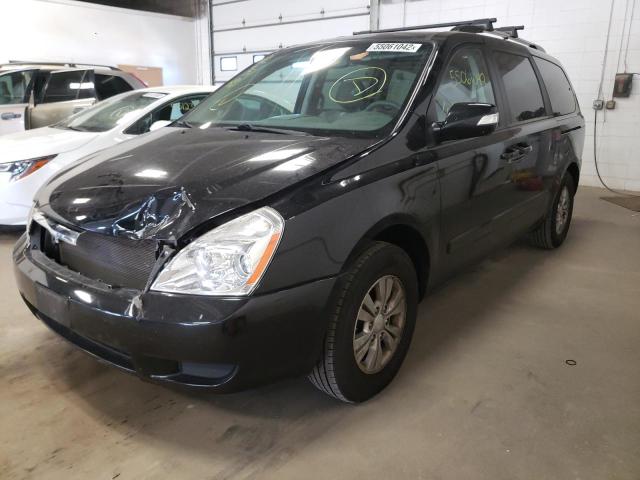 KNDMG4C75C6472970 - 2012 KIA SEDONA BLACK photo 2