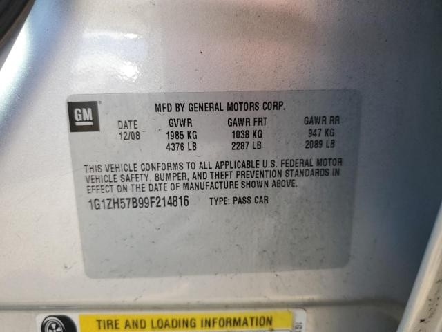 1G1ZH57B99F214816 - 2009 CHEVROLET MALIBU 1LT ვერცხლისფერი ფოტო 10