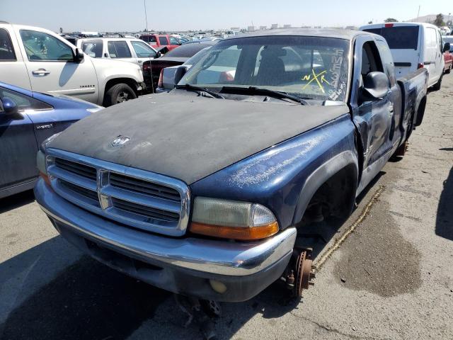 1B7GG42N82S584424 - 2002 DODGE DAKOTA SLT BLUE photo 2