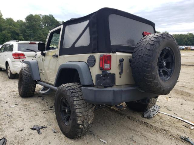 1C4AJWAG0HL568940 - 2017 JEEP WRANGLER S TAN photo 3