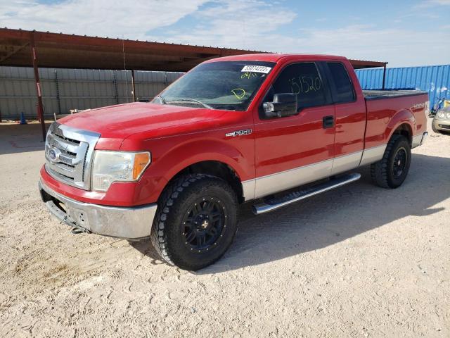 1FTEX1E80AKE20806 - 2010 FORD F150 4WD RED photo 2