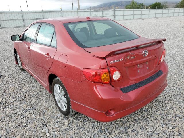 2T1BU4EE7AC483504 - 2010 TOYOTA CAROLLA RED photo 3