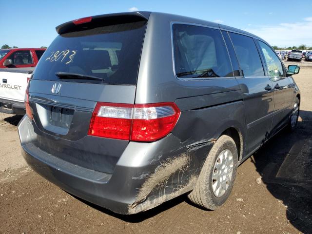 5FNRL38297B066550 - 2007 HONDA ODYSSEY LX GRAY photo 4