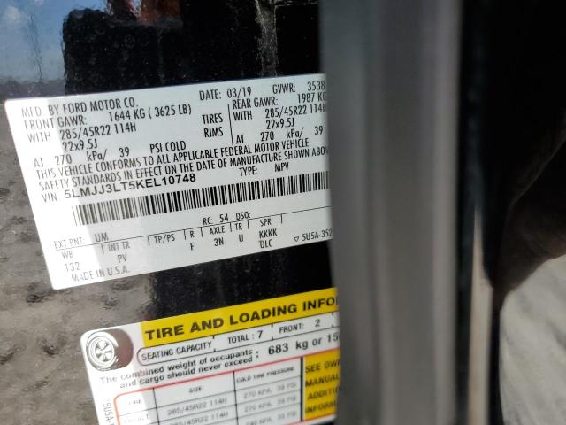 5LMJJ3LT5KEL10748 - 2019 LINCOLN NAVIGATOR 黑色 照片 10