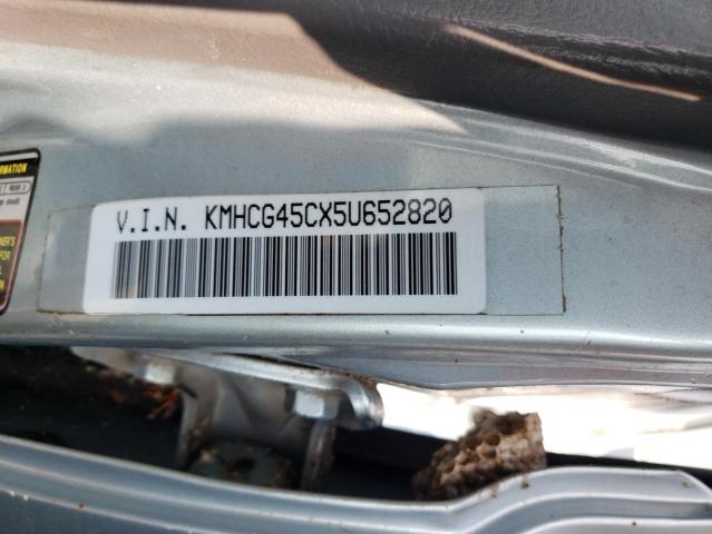 KMHCG45CX5U652820 - 2005 HYUNDAI ACCENT BLUE photo 10