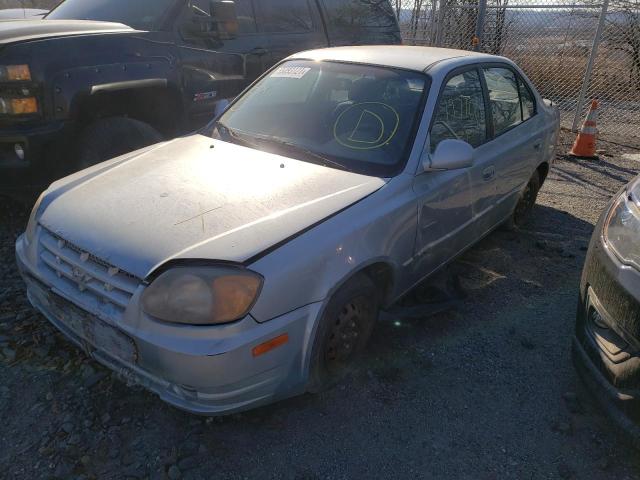 KMHCG45CX5U652820 - 2005 HYUNDAI ACCENT BLUE photo 2