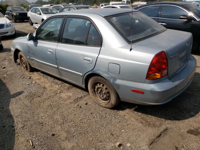 KMHCG45CX5U652820 - 2005 HYUNDAI ACCENT BLUE photo 3