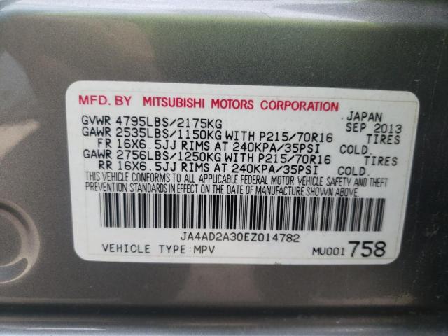 JA4AD2A30EZ014782 - 2014 MITSUBISHI OUTLANDER ES  foto 10
