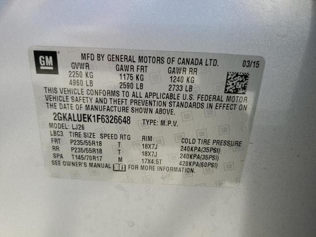 2GKALUEK1F6326648 - 2015 GMC TERRAIN DENALI  photo 10