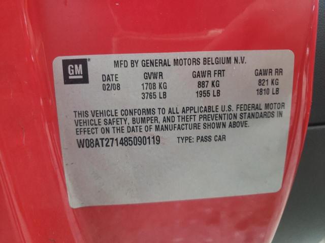 W08AT271485090119 - 2008 SATURN ASTRA XR RED photo 10