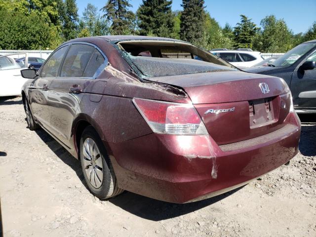 1HGCP26348A117755 - 2008 HONDA ACCORD LX BURGUNDY photo 3