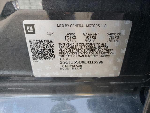 1G1JB5SB8L4116398 - 2020 CHEVROLET SONIC LS 灰色 照片 10