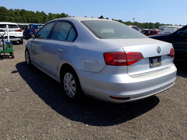 3VW1K7AJ9FM427291 - 2015 VOLKSWAGEN JETTA BASE SILVER photo 3