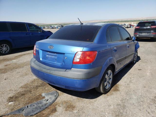 KNADE123776274560 - 2007 KIA RIO BASE BLUE photo 4