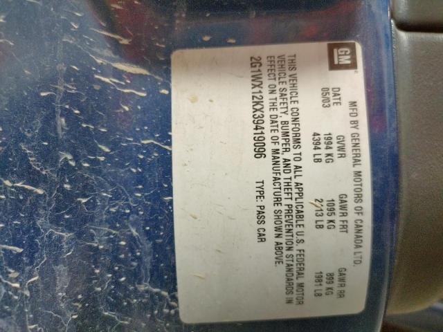 2G1WX12KX39419096 - 2003 CHEVROLET MONTE CARLO SS  ფოტო 10