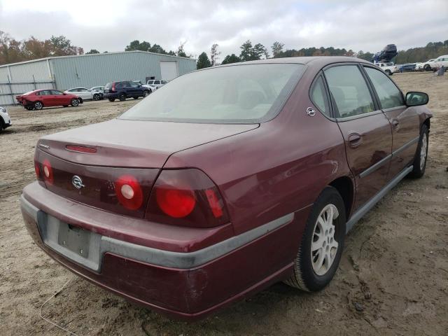 2G1WF52EX29165957 - 2002 CHEVROLET IMPALA MAROON photo 4