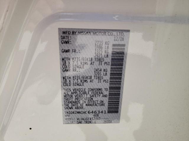 5N1DR2MN1HC646341 - 2017 NISSAN PATHFINDER S  photo 10