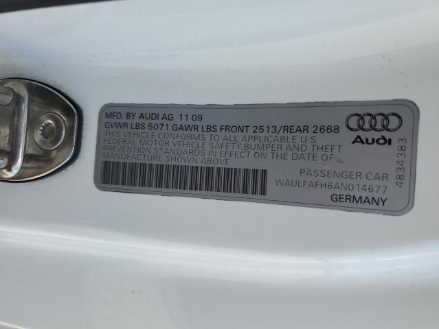 WAULFAFH6AN014677 - 2010 AUDI A5 WHITE photo 10