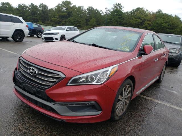 5NPE34AF5HH468151 - 2017 HYUNDAI SONATA SPO RED photo 2