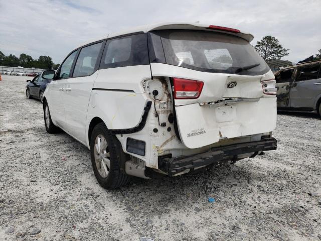 KNDMA5C16J6363725 - 2018 KIA SEDONA L WHITE photo 3